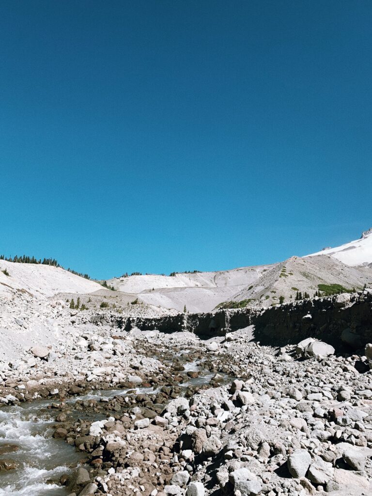 Glacial stream beneath Mt Hood