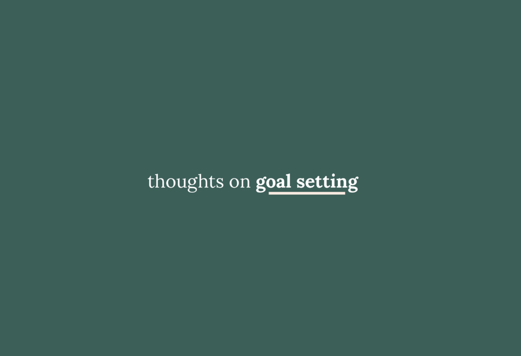 thoughts on goal setting one month into the new year